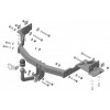 91006-A MOTODOR Фаркоп с оцинкованным шаром на Kia Sorento Prime 2015-2018, 2018-2020, Hyundai Santa Fe 2018-2021. Необходима подрезка бампера. Тип шара: A. Нагрузки: 2000/100 кг, масса фаркопа 17,8 кг (без электрики в комплекте)