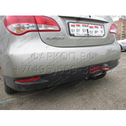 4373-A ORIS Фаркоп на Nissan Almera 2013-2018 без выреза бампера. Тип шара: A. Нагрузки: 1200/75 кг, масса фаркопа 16,9 кг (без электрики в комплекте)
