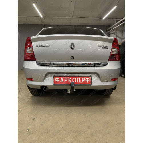 1418-A ORIS Фаркоп на Renault Logan седан 2005-2014, Dacia Logan седан 2005/6-2014 без выреза в бампере. Тип шара: A. Нагрузки: 1100/75 кг, масса фаркопа 14,7 кг (без электрики в комплекте)