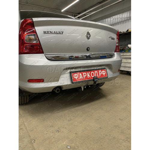 1418-A ORIS Фаркоп на Renault Logan седан 2005-2014, Dacia Logan седан 2005/6-2014 без выреза в бампере. Тип шара: A. Нагрузки: 1100/75 кг, масса фаркопа 14,7 кг (без электрики в комплекте)