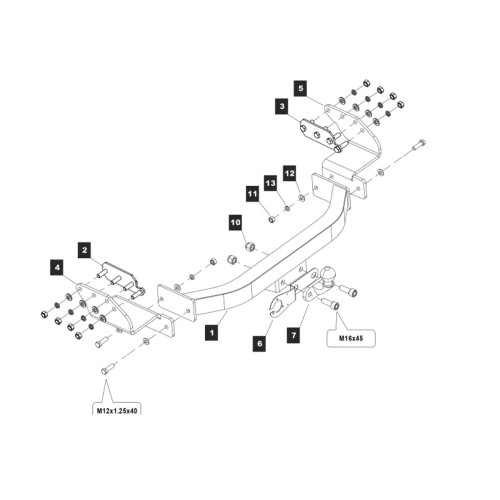 149330 BALTEX Фаркоп на Mitsubishi Pajero Sport 2021- без снятия и выреза бампера. Тип шара: F. Нагрузки: 3100/125 кг, масса фаркопа 22,28 кг (без электрики в комплекте)