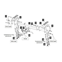 189385 TOWRUS Фаркоп на Haval F7 2024-, Haval F7x 2025- без выреза в бампере. Тип шара: EA (E с антистуком). Нагрузки: 1500/75 кг, масса фаркопа 26,8 кг (без электрики в ко