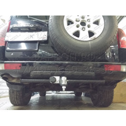 M114-AE Лидер-плюс ТСУ для Mitsubishi Pajero (III-IV) 2000/5-2007, 2007-2020 без снятия и выреза бампера. Тип шара: AE. Нагрузки: 1500/75 кг, масса фаркопа 15,6 кг (без электри