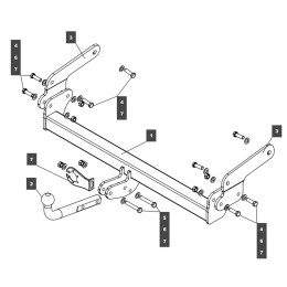 24925612 BALTEX Фаркоп на Toyota RAV4 XA50 2019-2025, Suzuki Across 2020-2025 без снятия и выреза бампера. Тип шара: A. Нагрузки: 2000/100 кг, масса фаркопа 18,9 кг (без электрики 