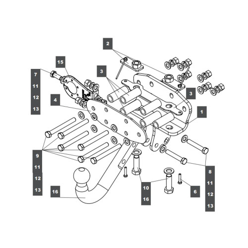 249485 BALTEX Фаркоп на Toyota Land Cruiser 200 2007-2021, Lexus LX 2007-2022. Невидимая подрезка бампера. Тип шара: A. Нагрузки: 3500/140 кг, масса фаркопа 10,7 кг (без электрики в комплекте)