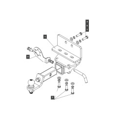249506 TOWRUS Фаркоп на Toyota Land Cruiser 300 2021-, Lexus LX 2022- без снятия и выреза бампера. Тип шара: EA (E с антистуком). Нагрузки: 3500/150 кг, масса фаркопа 12 кг (без 