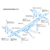 2555-A ORIS Фаркоп на Peugeot 308 хетчбек 09/2007-08/2008, 10/2008-2021, Peugeot 307 хетчбек 2001-5/2005, 6/2005-9/2007, Citroen C4 хетчбек I 2004-2006, 2007-2011. Необходима подрезка бампера. Тип шара: A. Нагрузки: 1200/75 кг, масса фаркопа 16,4 кг (без 