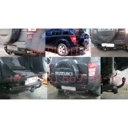 2850-A ORIS Фаркоп на Suzuki Grand Vitara 5 дверей 2005-2016 без выреза в бампере. Тип шара: A. Нагрузки: 1500/75 кг, масса фаркопа 19,4 кг (без электрики в комплекте)