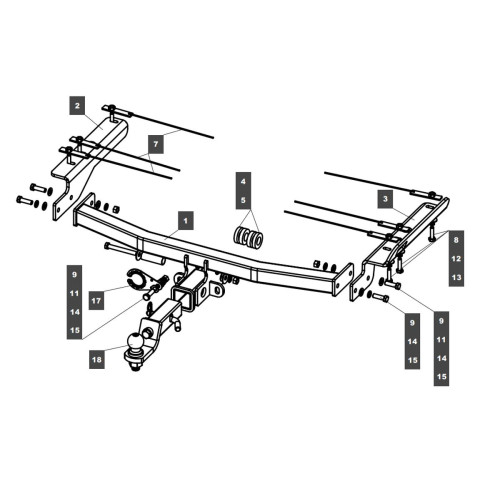 289215 TOWRUS Фаркоп на Haval M6 2021-. Необходима подрезка бампера. Тип шара: EA (E с антистуком). Нагрузки: 1500/100 кг, масса фаркопа 21,4 кг (без электрики в комплекте)
