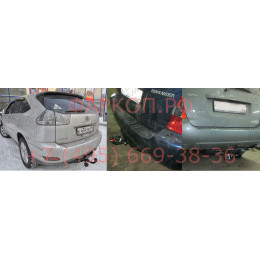 3041-A ORIS Фаркоп на Lexus RX 2003-2009, Toyota Highlander 2003-2009 без выреза в бампере. Тип шара: A. Нагрузки: 1500/75 кг, масса фаркопа 19,6 кг (без электрики в комплекте)