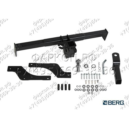 F.6017.008 BERG Фаркоп на Lada XRay 2016-2022 (вкл. Cross) без подрезки бампера. Тип шара: E. Нагрузки: 1100/75 кг, масса фаркопа 14 кг (без электрики в комплекте)