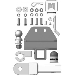 92525-E MOTODOR Фаркоп с оцинкованным шаром на Toyota Land Cruiser 300 2021- без выреза в бампере. Тип шара: E. Нагрузки 2500/100 кг, масса фаркопа 9,1 кг (без электрики