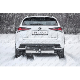 LNX-20-991124.00 PT GROUP Фаркоп с нержавеющей накладкой на Toyota RAV4 2013-2019, Lexus NX 2014-2021 (с одной выхлопной трубой) без подрезки бампера. Тип шара: E (легкосъе