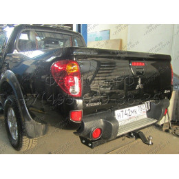 FA 0857-E Бизон Фаркоп на Mitsubishi L200 Long (удлиненный) 2013-2015 без подрезки бампера. Тип шара: E (легкосъемный шар под квадрат). Нагрузки: 3500/120 кг. Не комп