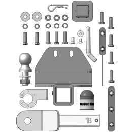 92525-E MOTODOR Фаркоп с оцинкованным шаром на Toyota Land Cruiser 300 2021- без выреза в бампере. Тип шара: E. Нагрузки 2500/100 кг, масса фаркопа 9,1 кг (без электрики