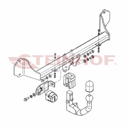 B-044 STEINHOF Фаркоп на BMW 3-Series F30 седан 2011-2018, BMW 3-Series F31 универсал 2012-2018. Требуется подрезка бампера. Тип шара: AV (вертикальное быстросъемное крепл