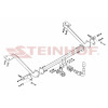 C-016 STEINHOF Фаркоп на Citroen Berlingo II LWB L2 2008-2019, Peugeot Partner II LWB L2 2008-2019 без снятия и подрезки бампера. Тип шара: AH (горизонтальное быстросъемное крепление шара на ключе). Нагрузки: 1600/70 кг, масса фаркопа 24 кг (без электрики