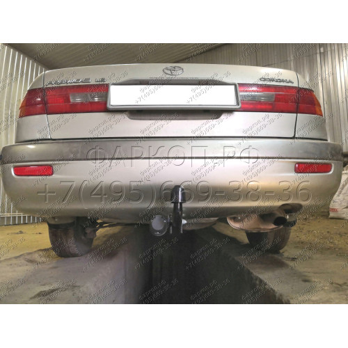 H.T45.A HALTY Фаркоп на Toyota Corona Premio 1996-2001, Toyota Carina T210 1996-2001. Требуется подрезка бампера. Тип шара: A. Нагрузки: 500/50 кг, масса фаркопа 12,9 кг