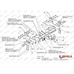 E.054 IMIOLA Фаркоп Ford Transit 2014-. Тип шара: F. Установка без снятия и выреза бампера. Нагрузки: 3500/140 кг (без электрики в комплекте)