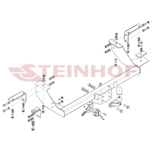 F-063 STEINHOF Фаркоп на FIAT Ducato Sollers 2008-2011 без снятия и подрезки бампера. Тип шара: F. Нагрузки: 2200/110 кг, масса фаркопа 25,6 кг (без электрики в комплекте)