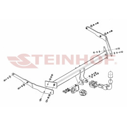 F-241 STEINHOF Фаркоп на Ford Focus III универсал 2011-2018. Требуется подрезка бампера. Тип шара: AH (горизонтальное быстросъемное крепление шара на ключе). Н