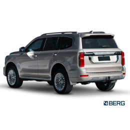 F.4812.001 BERG Фаркоп на Tank 500 2023-, Haval H5 2024-, Haval H9 2024-. Требуется подрезка бампера. Тип шара: A. Нагрузки: 2500/100 кг, масса фаркопа 8,5 кг (без электрики в к