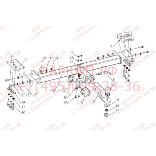 FA 0606-E Бизон Фаркоп на SsangYong Actyon 2011-2016 без подрезки бампера. Тип шара: E (легкосъемный шар под квадрат). Нагрузки: 3200/120 кг. Не комплектуется электрикой