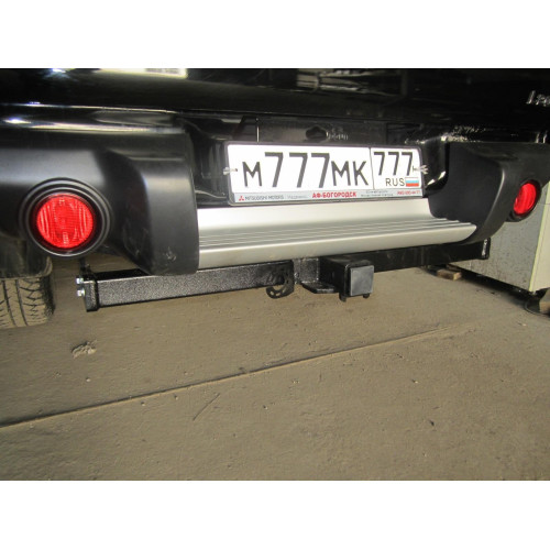 FA 0857-E Бизон Фаркоп на Mitsubishi L200 Long (удлиненный) 2013-2015 без подрезки бампера. Тип шара: E (легкосъемный шар под квадрат). Нагрузки: 3500/120 кг. Не комплектуется электрикой