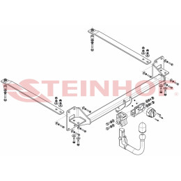 H-080 STEINHOF Фаркоп на Honda Civic седан 2017-2022. Требуется подрезка бампера. Тип шара: AV (вертикальное быстросъемное крепление шара на ключе). Нагрузки: