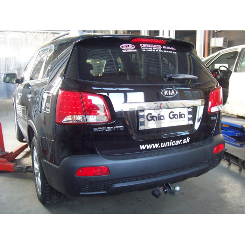 H069A GALIA Полностью оцинкованный фаркоп на Hyundai Santa Fe 2006-2012, Kia Sorento 2009-2012. Тип шара: A. Подрезка бампера. Нагрузки: 2500/100 кг, масса фаркопа 19,02 кг