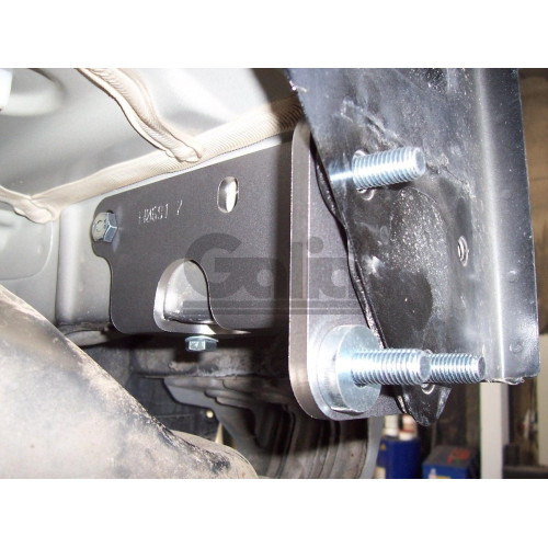 H069A GALIA Полностью оцинкованный фаркоп на Hyundai Santa Fe 2006-2012, Kia Sorento 2009-2012. Тип шара: A. Подрезка бампера. Нагрузки: 2500/100 кг, масса фаркопа 19,02 кг