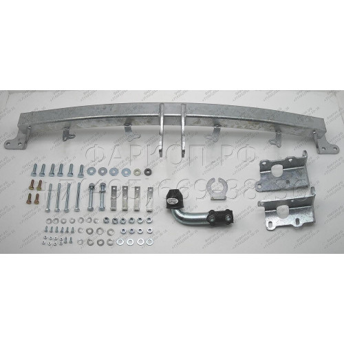 H069A GALIA Полностью оцинкованный фаркоп на Hyundai Santa Fe 2006-2012, Kia Sorento 2009-2012. Тип шара: A. Подрезка бампера. Нагрузки: 2500/100 кг, масса фаркопа 19,02 кг