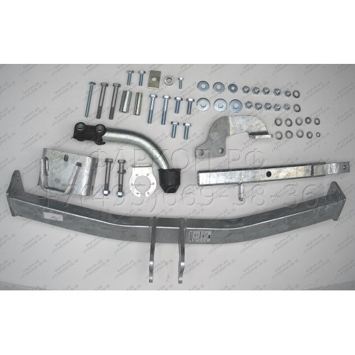 H079A GALIA Полностью оцинкованный фаркоп на Honda Jazz 2008-2014, Honda Fit 2008-2013. Тип шара: A. Невидимый вырез бампера. Нагрузки: 1100/82 кг, масса фаркопа 17,01 кг