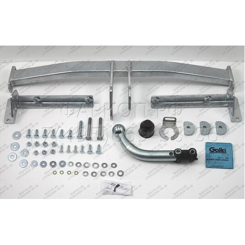 H082A GALIA Полностью оцинкованный фаркоп на Honda Civic хетчбек 5 дверей 2006-2012, 2 выхлопные трубы. Тип шара: A. Подрезка бампера. Нагрузки: 1500/75 кг, масса фаркопа 14,82 кг