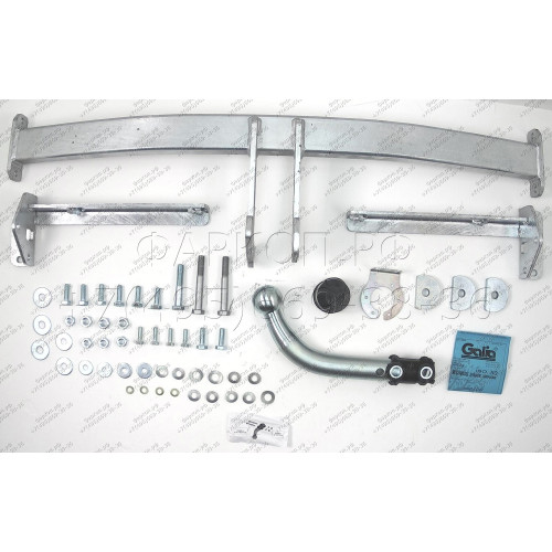 H082A GALIA Полностью оцинкованный фаркоп на Honda Civic хетчбек 5 дверей 2006-2012, 2 выхлопные трубы. Тип шара: A. Подрезка бампера. Нагрузки: 1500/75 кг, масса фаркопа 14,82 кг