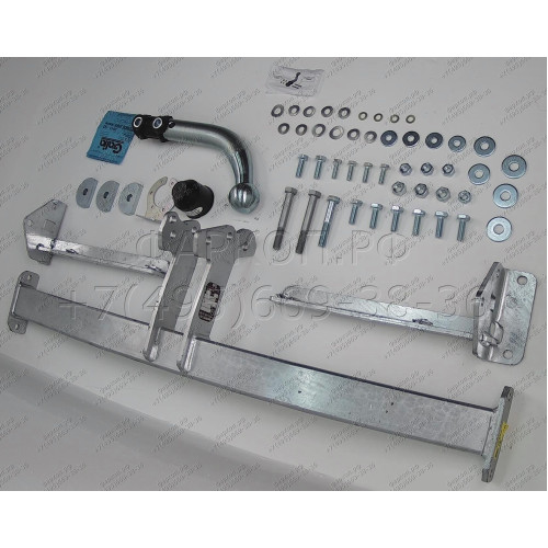 H082A GALIA Полностью оцинкованный фаркоп на Honda Civic хетчбек 5 дверей 2006-2012, 2 выхлопные трубы. Тип шара: A. Подрезка бампера. Нагрузки: 1500/75 кг, масса фаркопа 14,82 кг