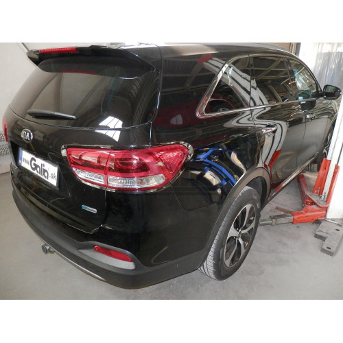 H091C GALIA Полностью оцинкованный фаркоп на Hyundai Santa Fe 2012-2018, 2018-2021, Kia Sorento 2012-2015, 2015-2020. Подрозетник убирается за бампер. Тип шара: C (горизонтальный съемный). Подрезка бампера. Нагрузки: 2600/120 кг, масса фаркопа 18,57 кг