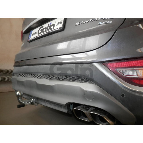 H091C GALIA Полностью оцинкованный фаркоп на Hyundai Santa Fe 2012-2018, 2018-2021, Kia Sorento 2012-2015, 2015-2020. Подрозетник убирается за бампер. Тип шара: C (горизонтальный съемный). Подрезка бампера. Нагрузки: 2600/120 кг, масса фаркопа 18,57 кг