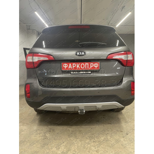H091C GALIA Полностью оцинкованный фаркоп на Hyundai Santa Fe 2012-2018, 2018-2021, Kia Sorento 2012-2015, 2015-2020. Подрозетник убирается за бампер. Тип шара: C (горизонтальный съемный). Подрезка бампера. Нагрузки: 2600/120 кг, масса фаркопа 18,57 кг
