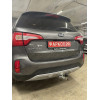 H091C GALIA Полностью оцинкованный фаркоп на Hyundai Santa Fe 2012-2018, 2018-2021, Kia Sorento 2012-2015, 2015-2020. Подрозетник убирается за бампер. Тип шара: C (горизонтальный съемный). Подрезка бампера. Нагрузки: 2600/120 кг, масса фаркопа 18,57 кг