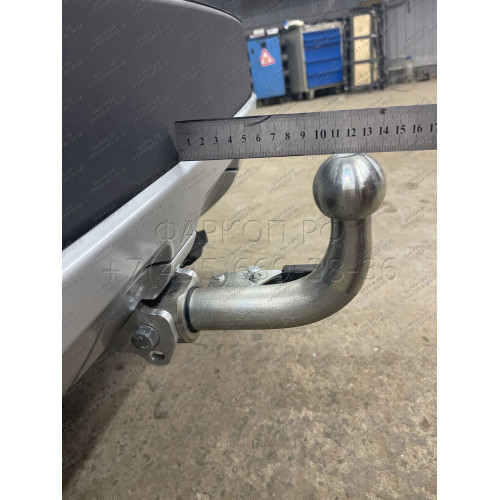 H091C GALIA Полностью оцинкованный фаркоп на Hyundai Santa Fe 2012-2018, 2018-2021, Kia Sorento 2012-2015, 2015-2020. Подрозетник убирается за бампер. Тип шара: C (горизонтальный съемный). Подрезка бампера. Нагрузки: 2600/120 кг, масса фаркопа 18,57 кг