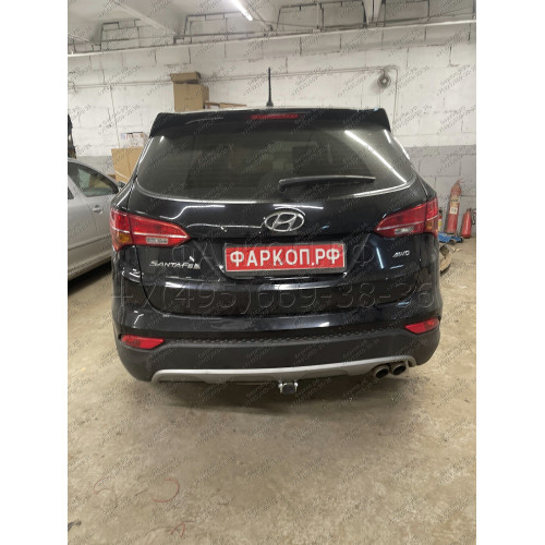 H091C GALIA Полностью оцинкованный фаркоп на Hyundai Santa Fe 2012-2018, 2018-2021, Kia Sorento 2012-2015, 2015-2020. Подрозетник убирается за бампер. Тип шара: C (горизонтальный съемный). Подрезка бампера. Нагрузки: 2600/120 кг, масса фаркопа 18,57 кг
