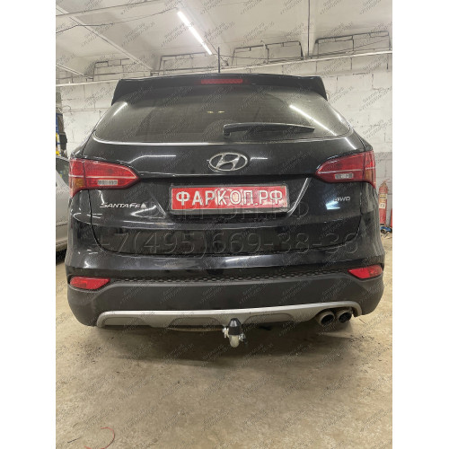 H091C GALIA Полностью оцинкованный фаркоп на Hyundai Santa Fe 2012-2018, 2018-2021, Kia Sorento 2012-2015, 2015-2020. Подрозетник убирается за бампер. Тип шара: C (горизонтальный съемный). Подрезка бампера. Нагрузки: 2600/120 кг, масса фаркопа 18,57 кг