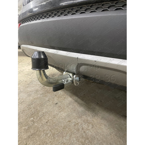 H091C GALIA Полностью оцинкованный фаркоп на Hyundai Santa Fe 2012-2018, 2018-2021, Kia Sorento 2012-2015, 2015-2020. Подрозетник убирается за бампер. Тип шара: C (горизонтальный съемный). Подрезка бампера. Нагрузки: 2600/120 кг, масса фаркопа 18,57 кг
