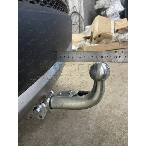 H091C GALIA Полностью оцинкованный фаркоп на Hyundai Santa Fe 2012-2018, 2018-2021, Kia Sorento 2012-2015, 2015-2020. Подрозетник убирается за бампер. Тип шара: C (горизонтальный съемный). Подрезка бампера. Нагрузки: 2600/120 кг, масса фаркопа 18,57 кг