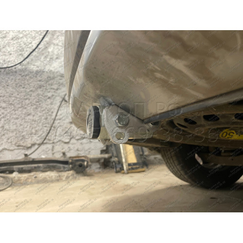 H091C GALIA Полностью оцинкованный фаркоп на Hyundai Santa Fe 2012-2018, 2018-2021, Kia Sorento 2012-2015, 2015-2020. Подрозетник убирается за бампер. Тип шара: C (горизонтальный съемный). Подрезка бампера. Нагрузки: 2600/120 кг, масса фаркопа 18,57 кг