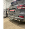 H091C GALIA Полностью оцинкованный фаркоп на Hyundai Santa Fe 2012-2018, 2018-2021, Kia Sorento 2012-2015, 2015-2020. Подрозетник убирается за бампер. Тип шара: C (горизонтальный съемный). Подрезка бампера. Нагрузки: 2600/120 кг, масса фаркопа 18,57 кг