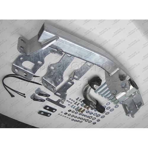 H091C GALIA Полностью оцинкованный фаркоп на Hyundai Santa Fe 2012-2018, 2018-2021, Kia Sorento 2012-2015, 2015-2020. Подрозетник убирается за бампер. Тип шара: C (горизонтальный съемный). Подрезка бампера. Нагрузки: 2600/120 кг, масса фаркопа 18,57 кг