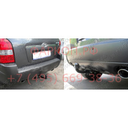 H204-A Лидер-плюс ТСУ для Hyundai Tucson 2004-2010, Kia Sportage 2005-2010 без снятия и выреза бампера. Нагрузки: 1500/75 кг, масса фаркопа 17,4 кг (без электрики в комплек