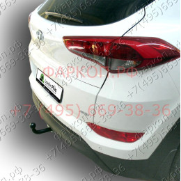 H226-A Лидер-плюс ТСУ для Hyundai Tucson дорестайл 2015-2018, Kia Sportage 4 дорестайл 2016-2018 без снятия и выреза бампера. Нагрузки: 1500/75 кг, масса фаркопа 16,1 кг (бе